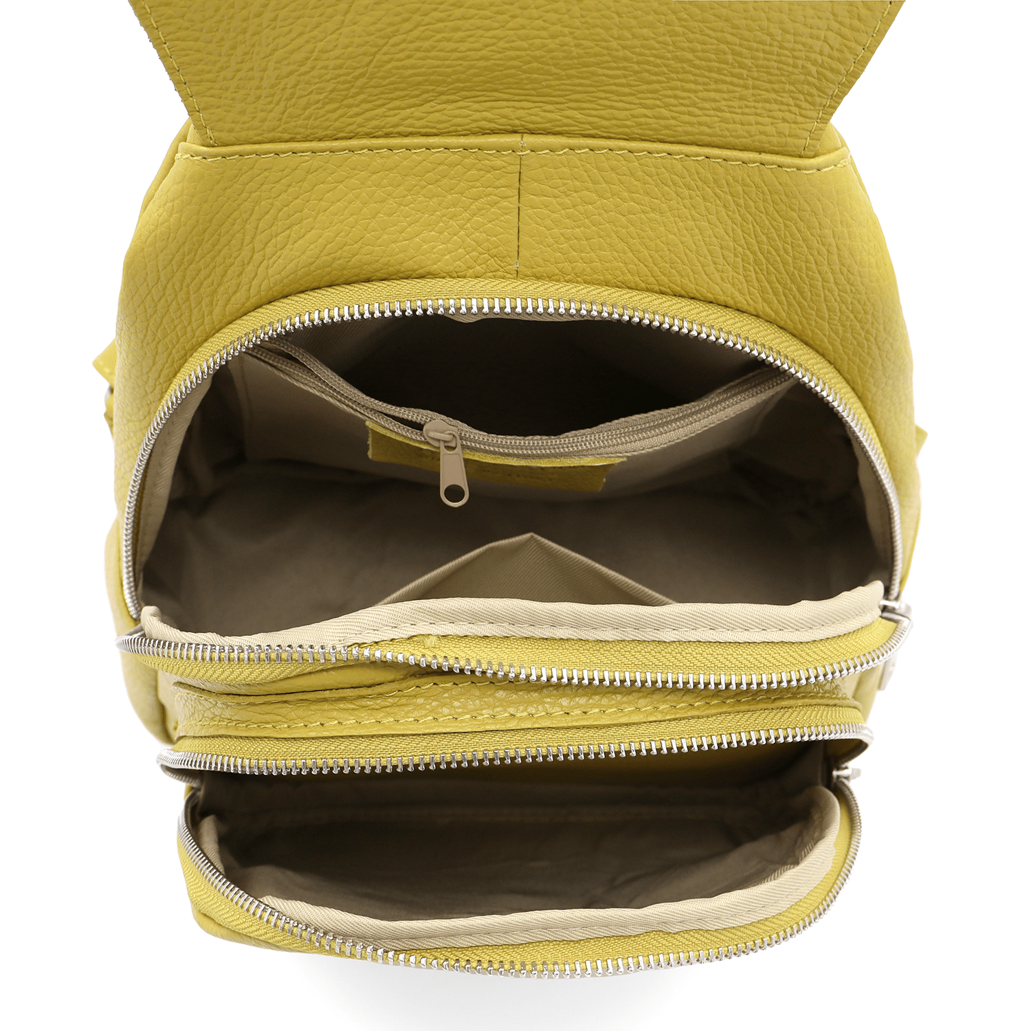 Női hátizsák természetes bőrből - lime