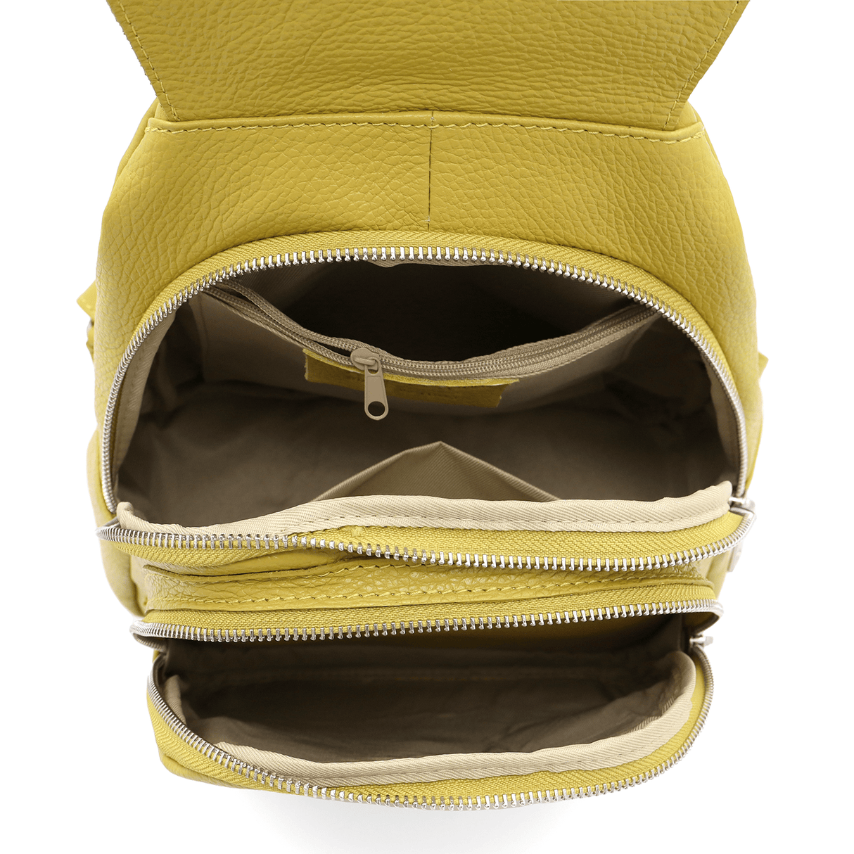 Női hátizsák természetes bőrből - lime