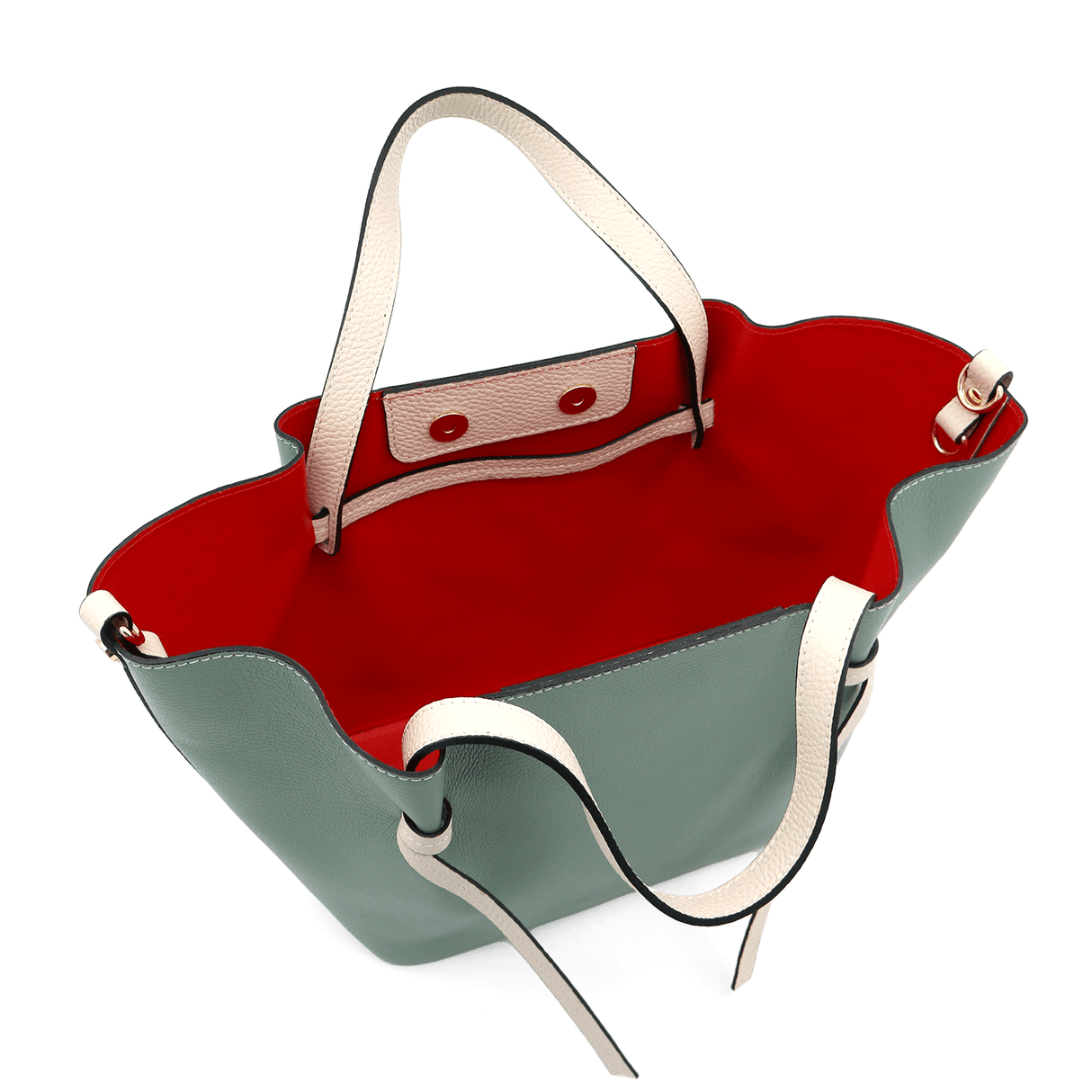 Női táska természetes bőrből Zaria - zöld