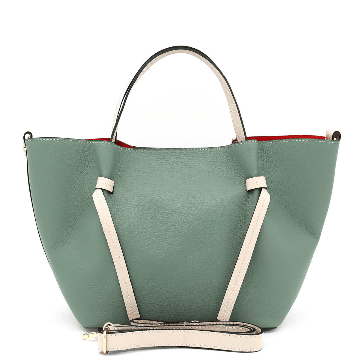 Női táska természetes bőrből Zaria - zöld