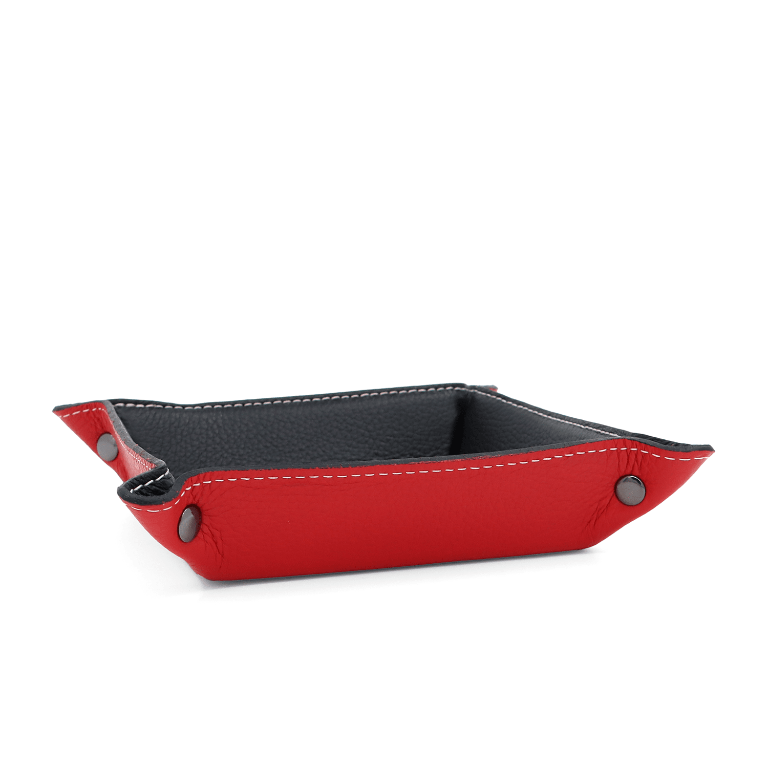 Természetes bőrből készült kiegészítők tárolója - piros/fekete