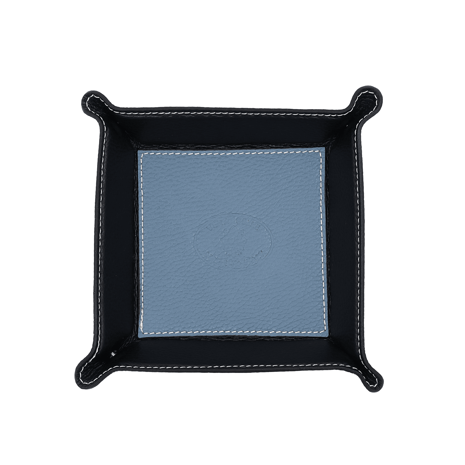 Természetes bőrből készült kiegészítők tárolója - kék/fekete