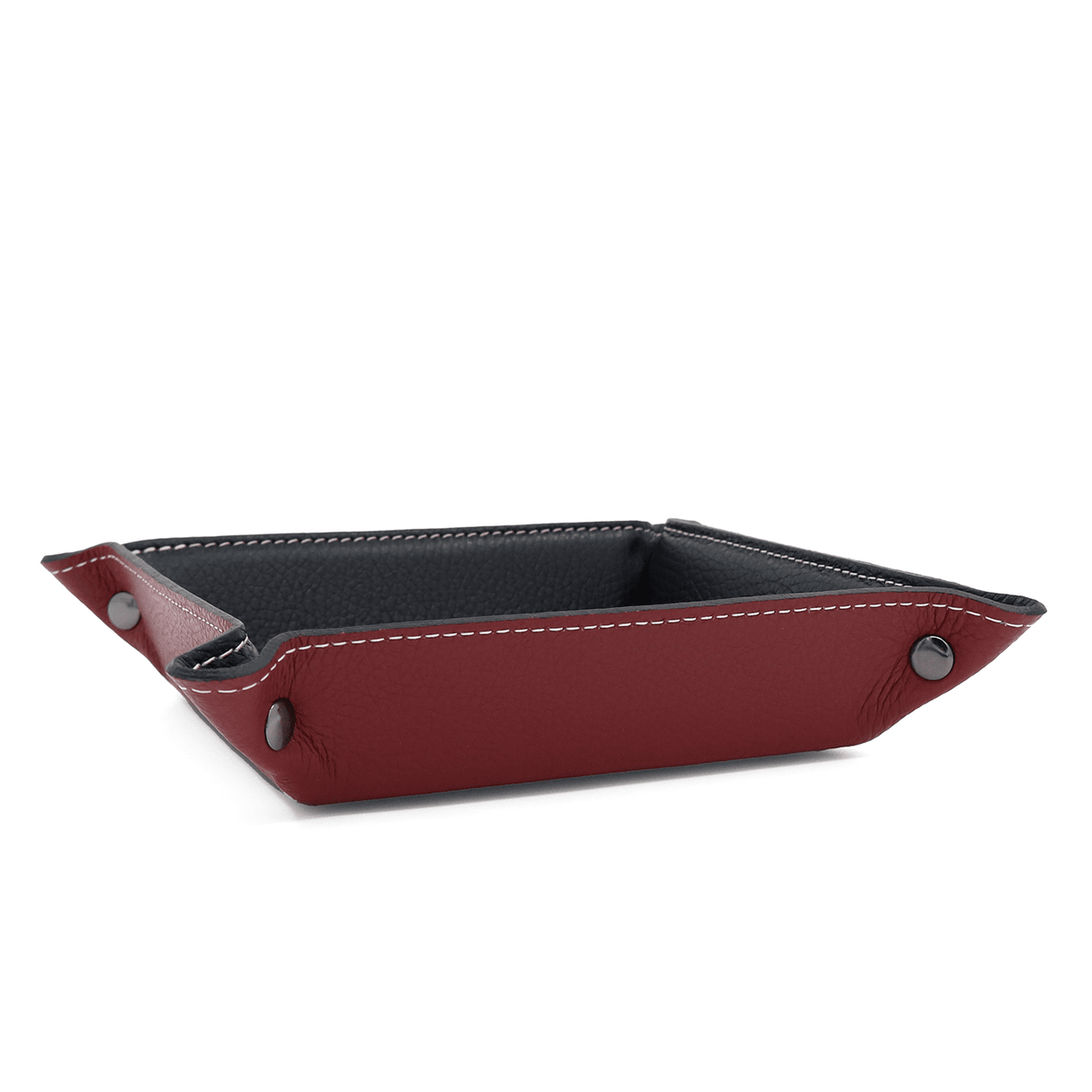 Természetes bőrből készült kiegészítő-tartó - bordó/fekete