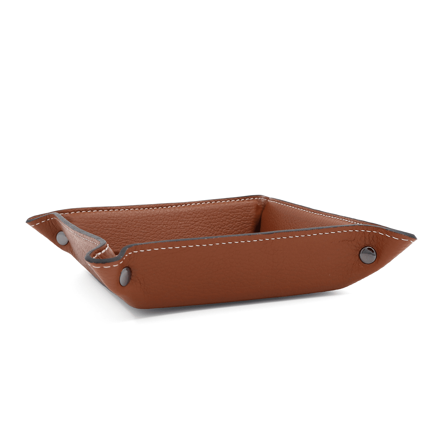 Természetes bőrből készült kiegészítők tárolója - cseréptetős barna