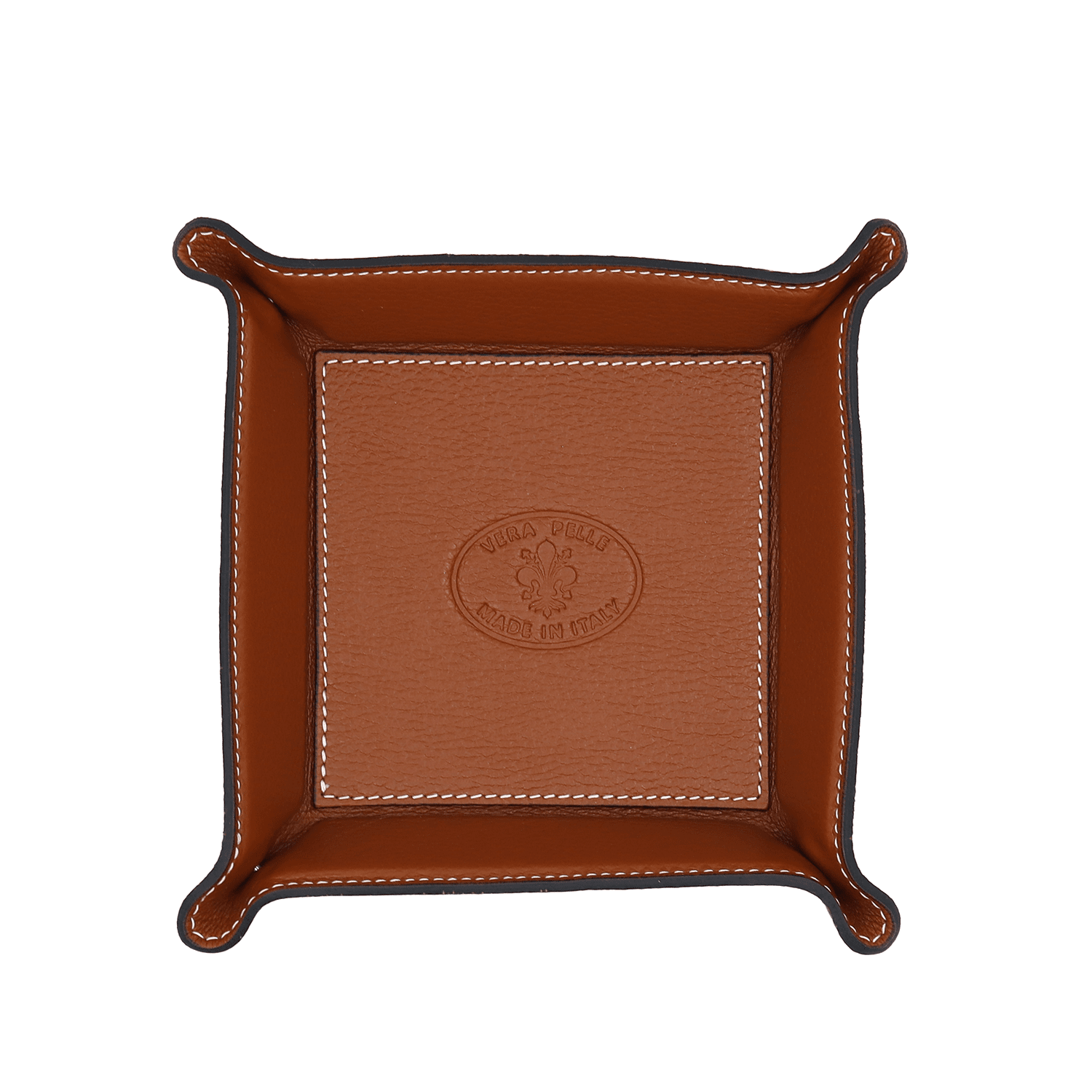 Természetes bőrből készült kiegészítők tárolója - cseréptetős barna
