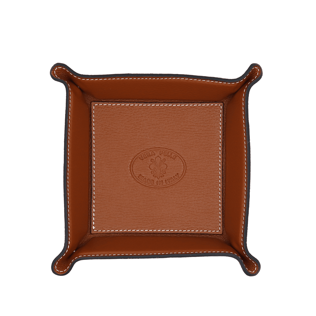 Természetes bőrből készült kiegészítők tárolója - cseréptetős barna