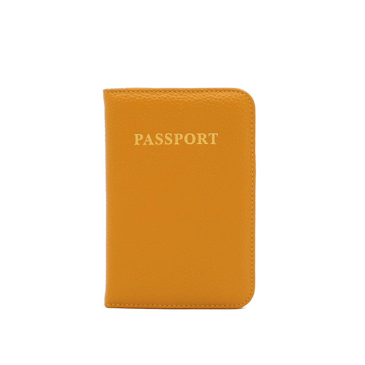 Természetes bőr tok útlevélhez, dokumentumokhoz és kártyákhoz - mustársárga