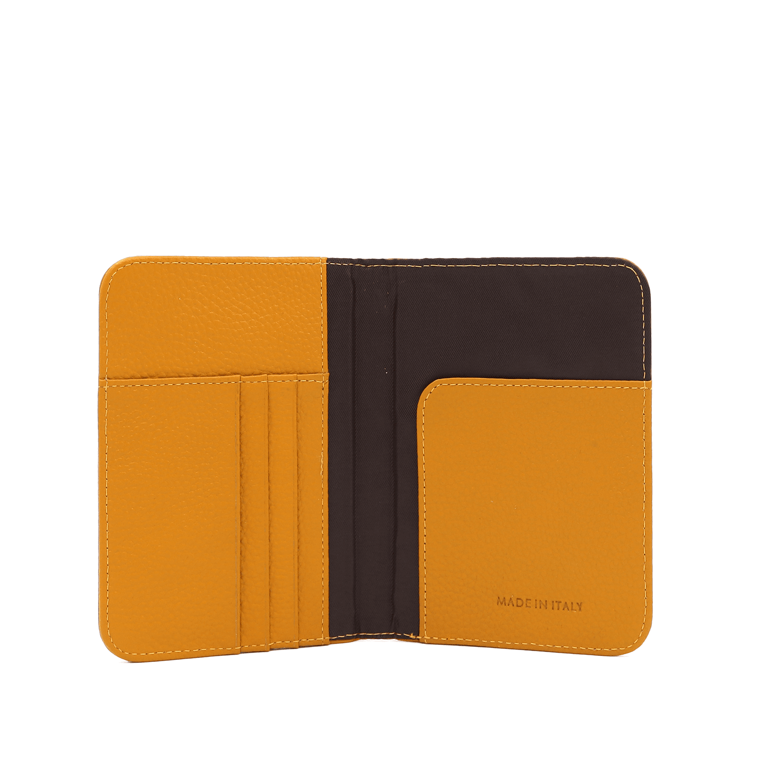 Természetes bőr tok útlevélhez, dokumentumokhoz és kártyákhoz - mustársárga