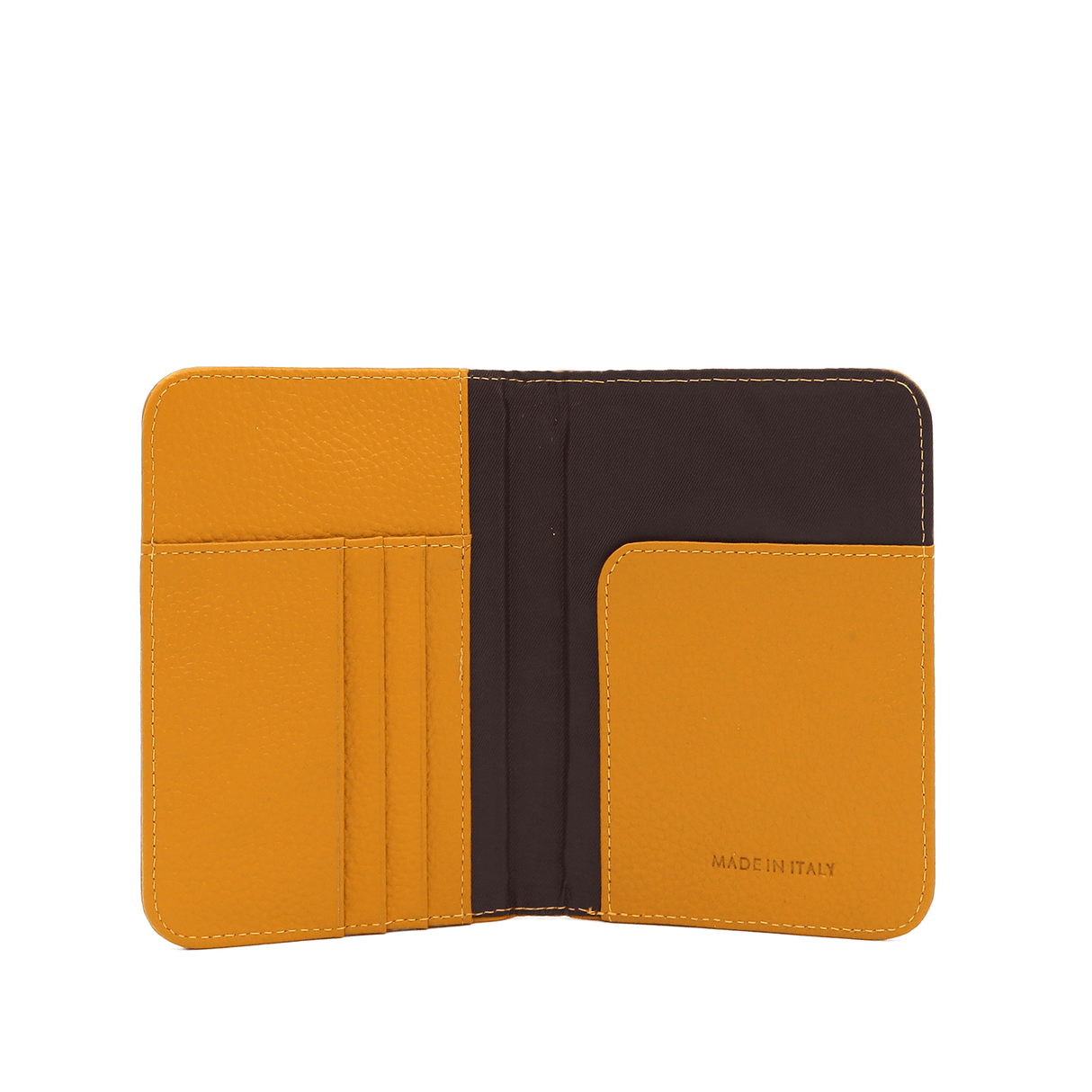 Természetes bőr tok útlevélhez, dokumentumokhoz és kártyákhoz - mustársárga