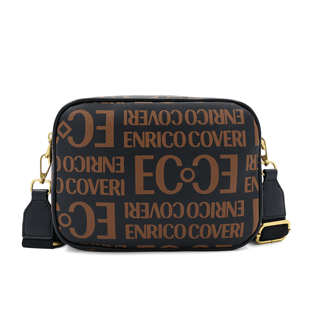 ENRICO COVERI - Női válltáska nyomtatott mintával - fekete
