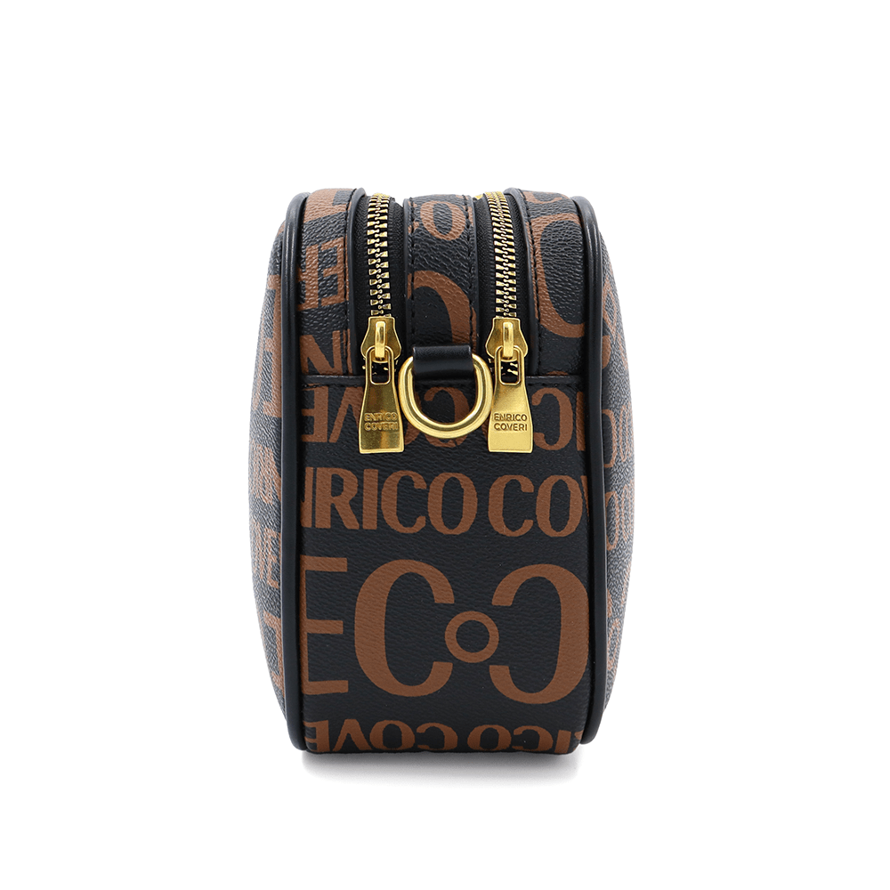 ENRICO COVERI - Női válltáska nyomtatott mintával - fekete