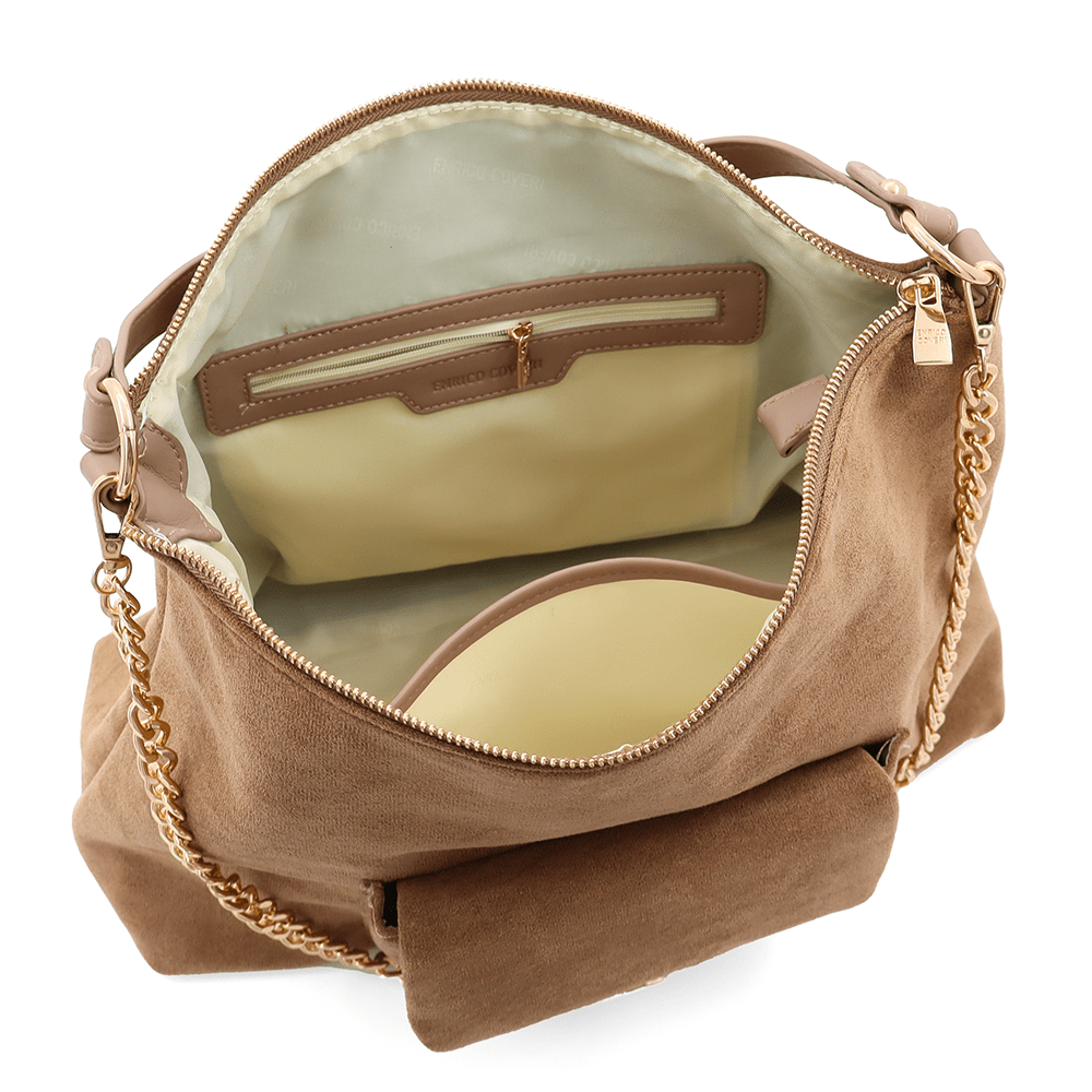 ENRICO COVERI - Női táska, velúr, világosbarna