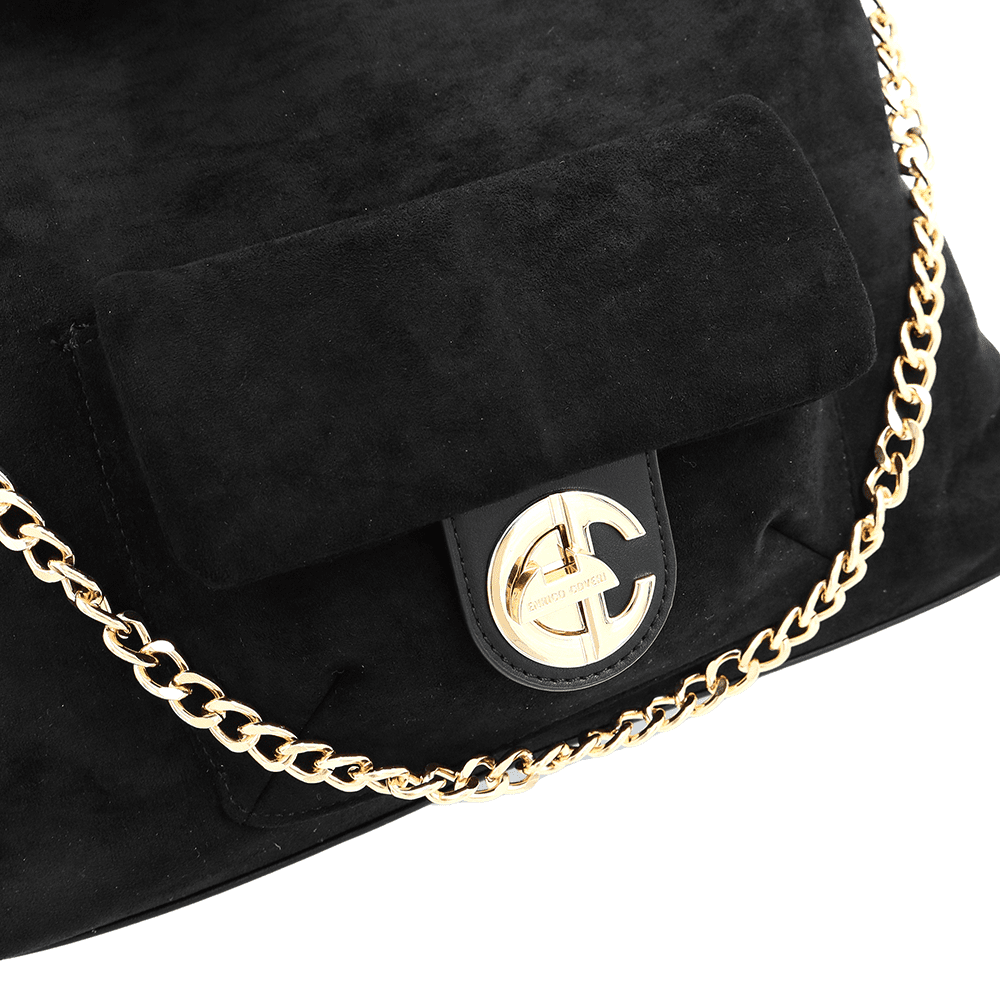 ENRICO COVERI - Női táska, velúr, fekete