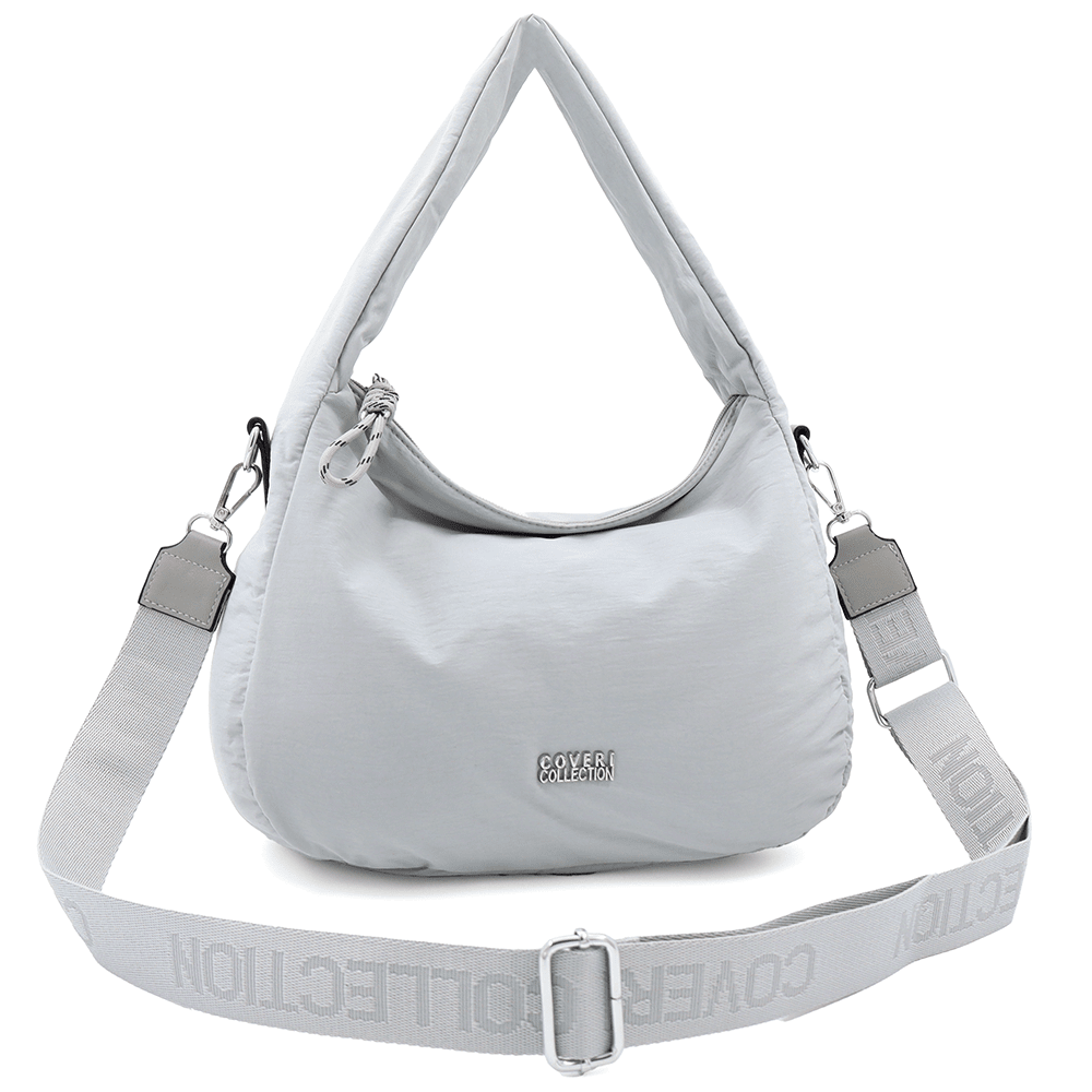 Női szövet táska 2 fogantyúval Erina  - világosszürke