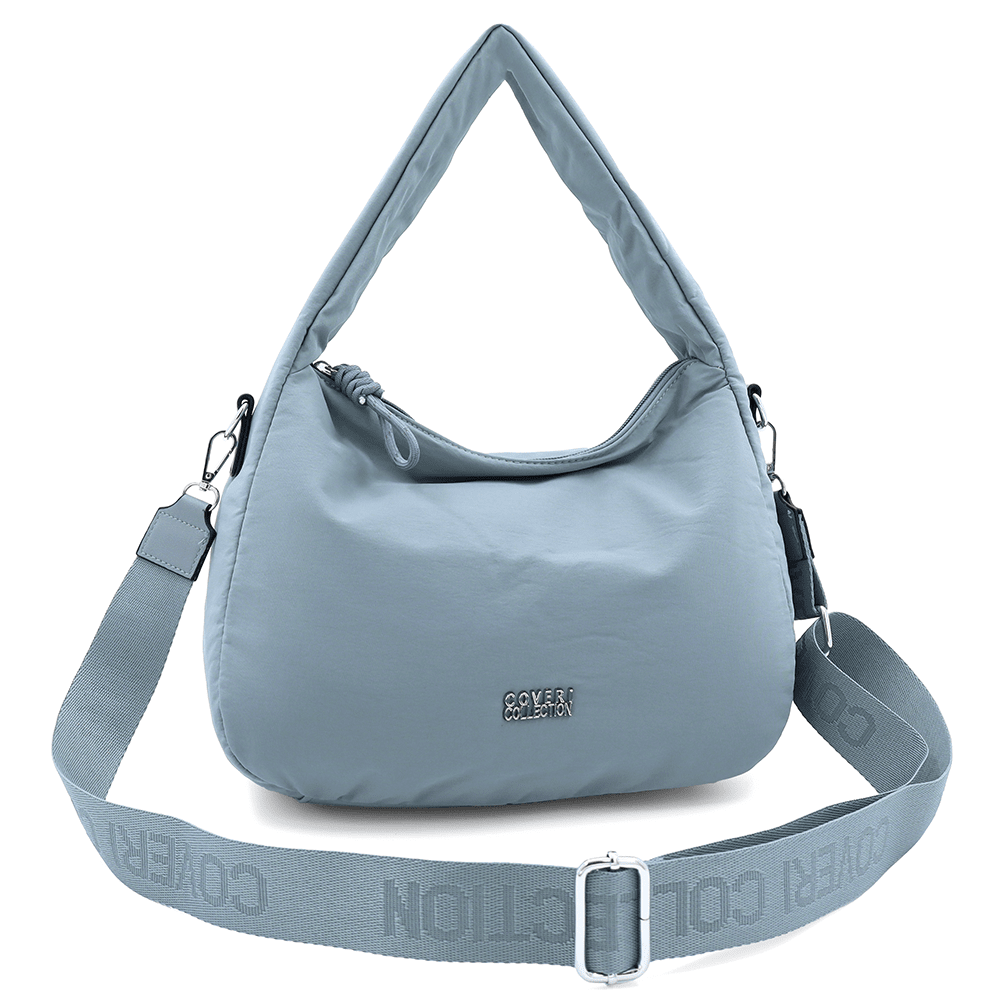 Női táska szövetből, 2 fogantyúval Erina  - világoskék