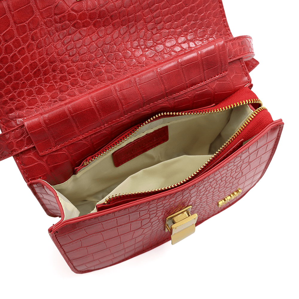 ENRICO COVERI - Női válltáska krokodil mintával - piros