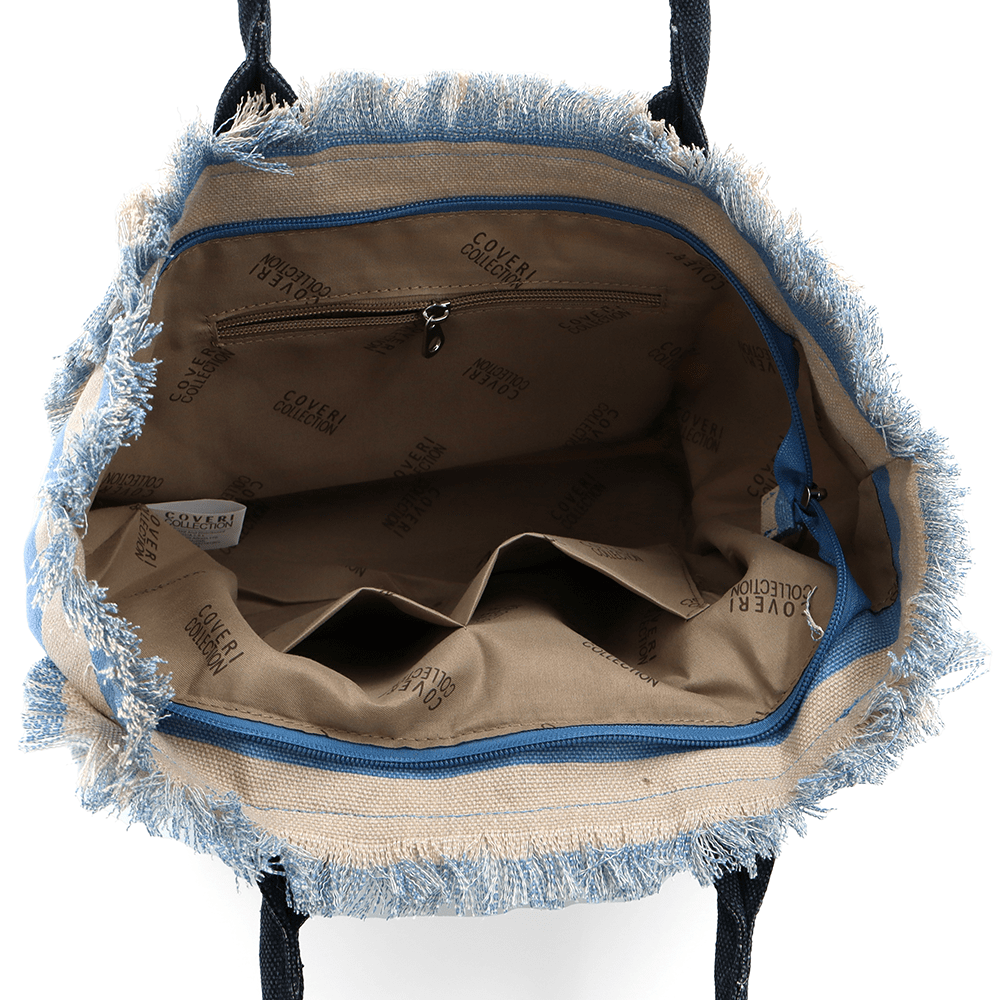 Strandtáska Kalina nyomtatással - kék