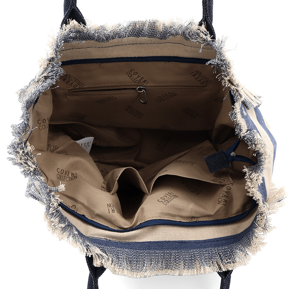 Strandtáska Kalina nyomtatással - sötétkék