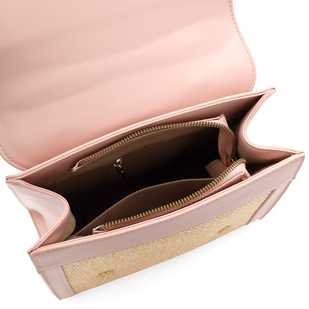 Diana & Co - Női hátizsák szalmával díszítve - rózsaszín