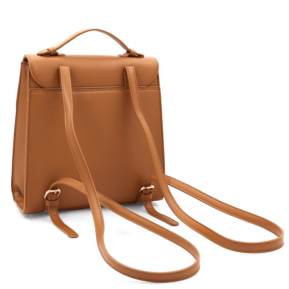 Diana & Co - Női hátizsák szalmával díszítve - barna