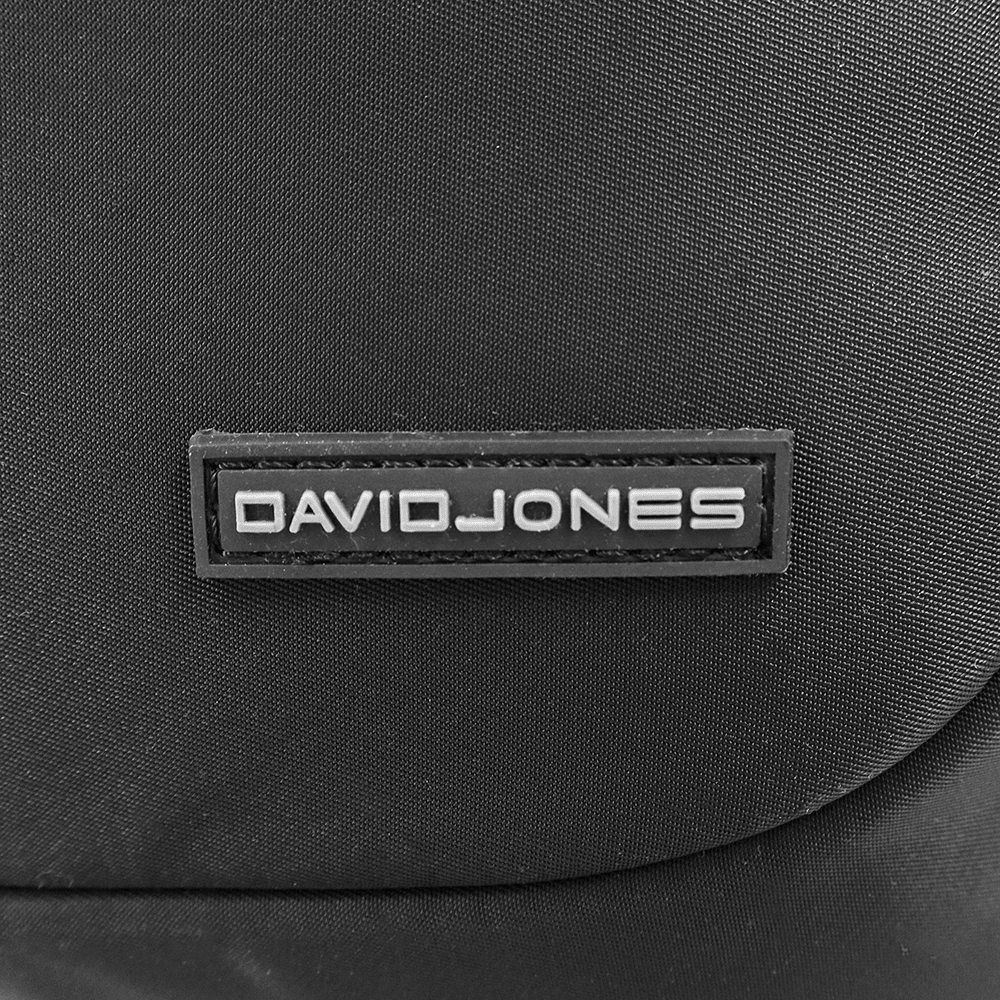 David Jones uniseks utazótáska – kézipoggyász repülőgépen, laptopzsebbel és poggyászrekesszel – fekete
