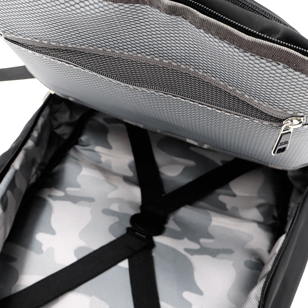 David Jones uniseks utazótáska – kézipoggyász repülőgépen, laptopzsebbel és poggyászrekesszel – fekete