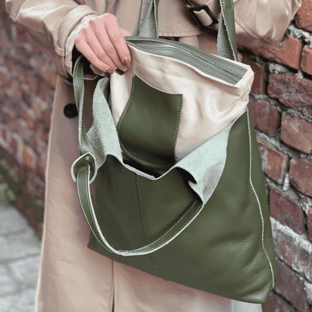 Anelia természetes bőr táska - arany