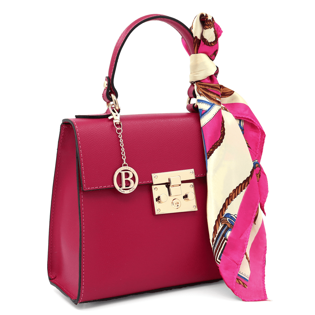 Természetes bőr táska Alessandra - fukszia