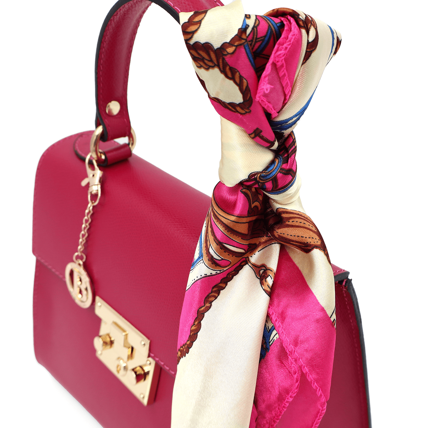 Természetes bőr táska Alessandra - fukszia