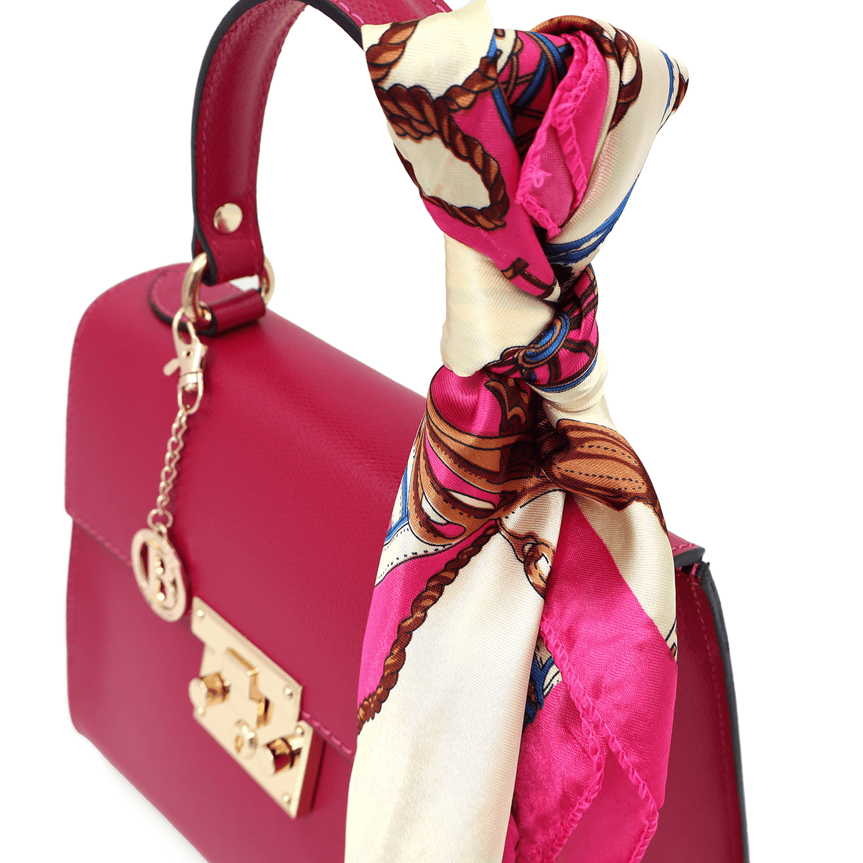 Természetes bőr táska Alessandra - fukszia