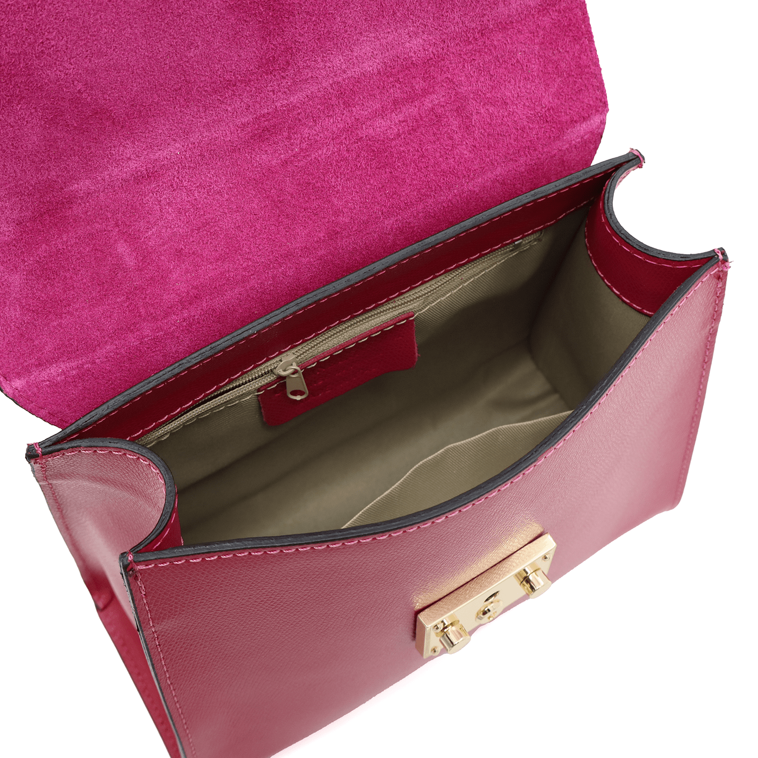 Természetes bőr táska Alessandra - fukszia