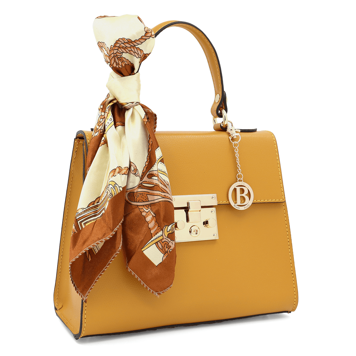 Természetes bőr táska Alessandra - mustársárga