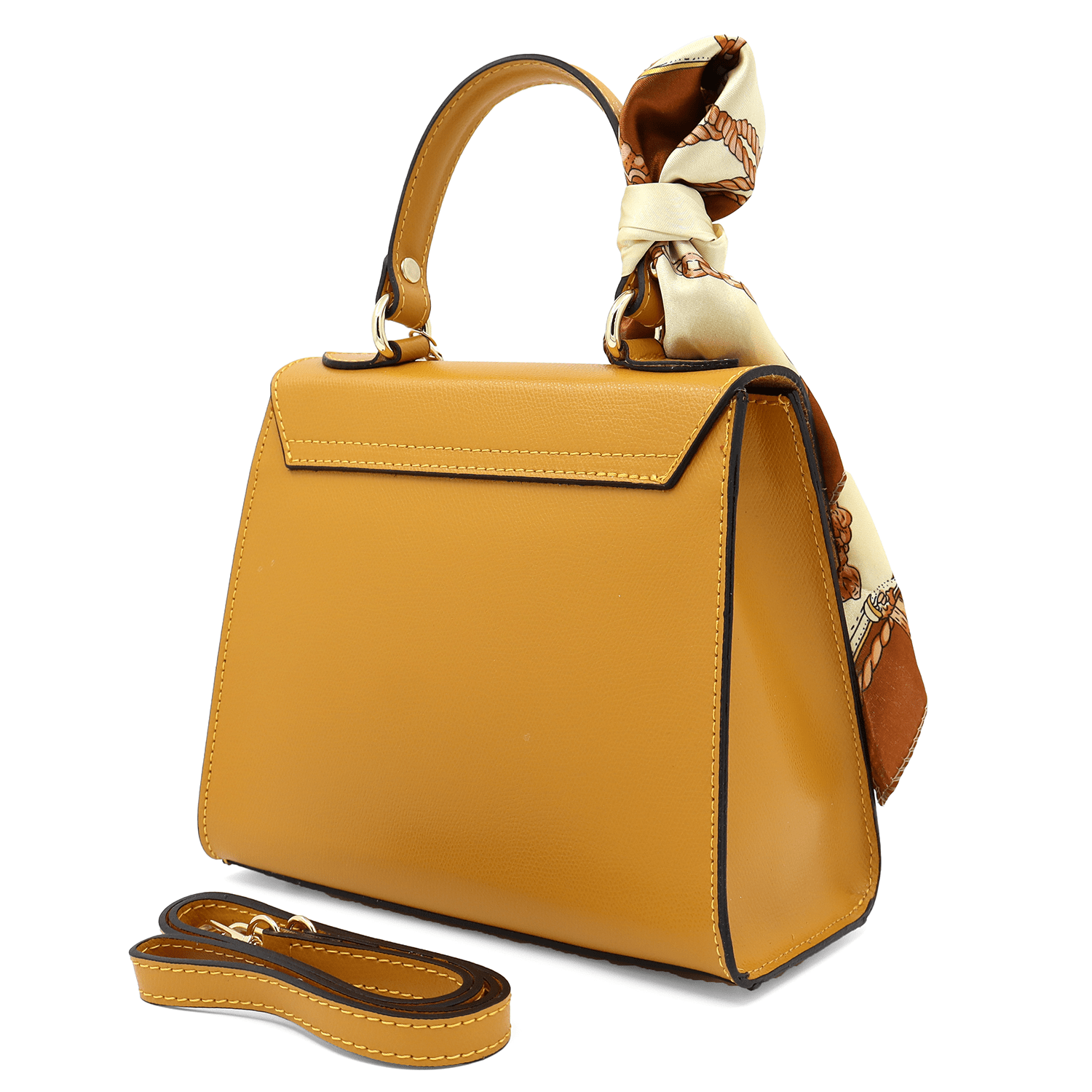 Természetes bőr táska Alessandra - mustársárga