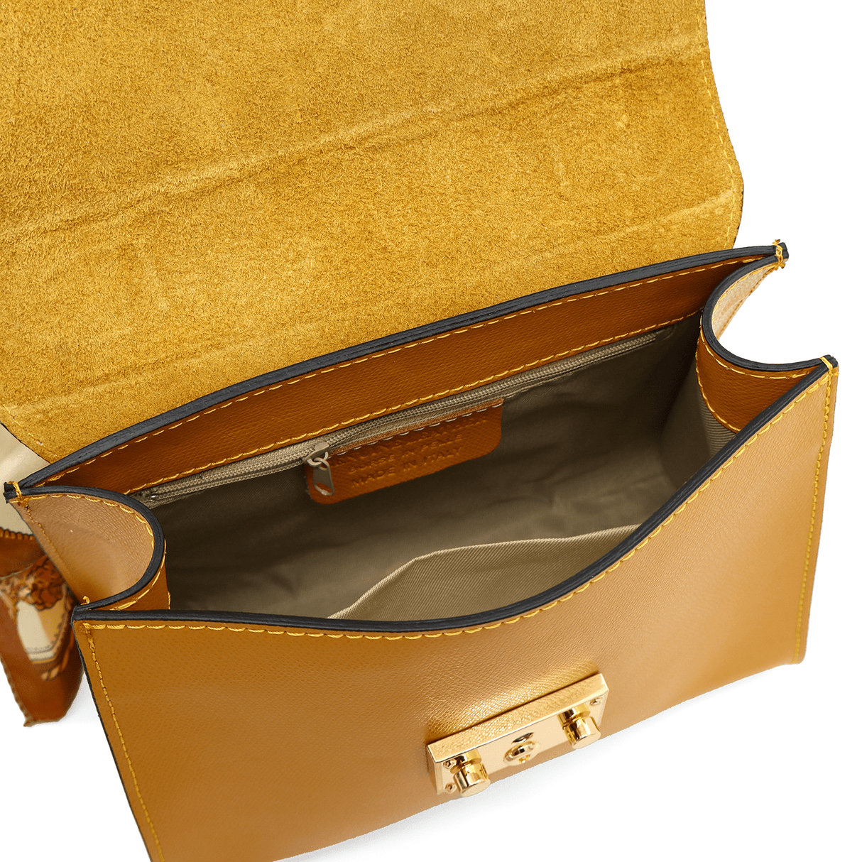 Természetes bőr táska Alessandra - mustársárga