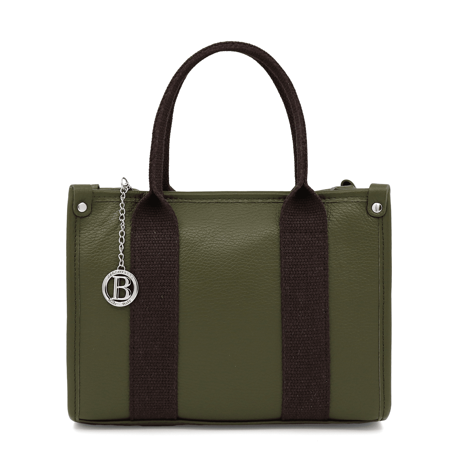 Női táska természetes bőrből, tote típusú, Rosa - sötétzöld