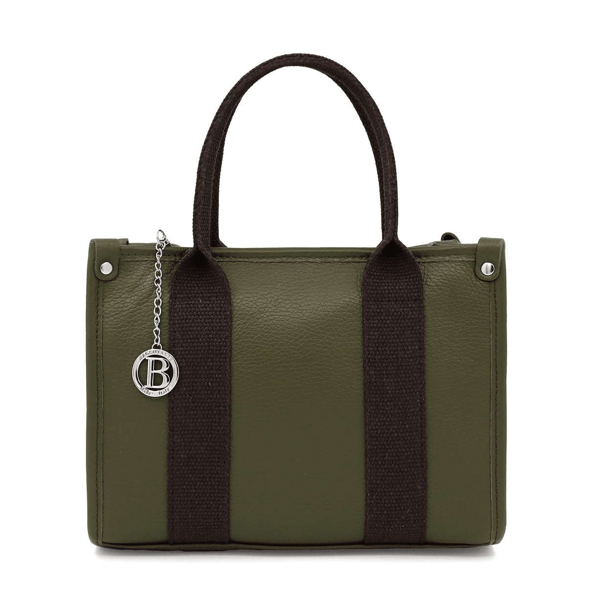 Női táska természetes bőrből, tote típusú, Rosa - sötétzöld