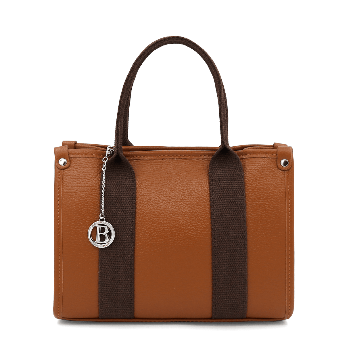 Női táska természetes bőrből, tote típusú, Rosa - cserépkék