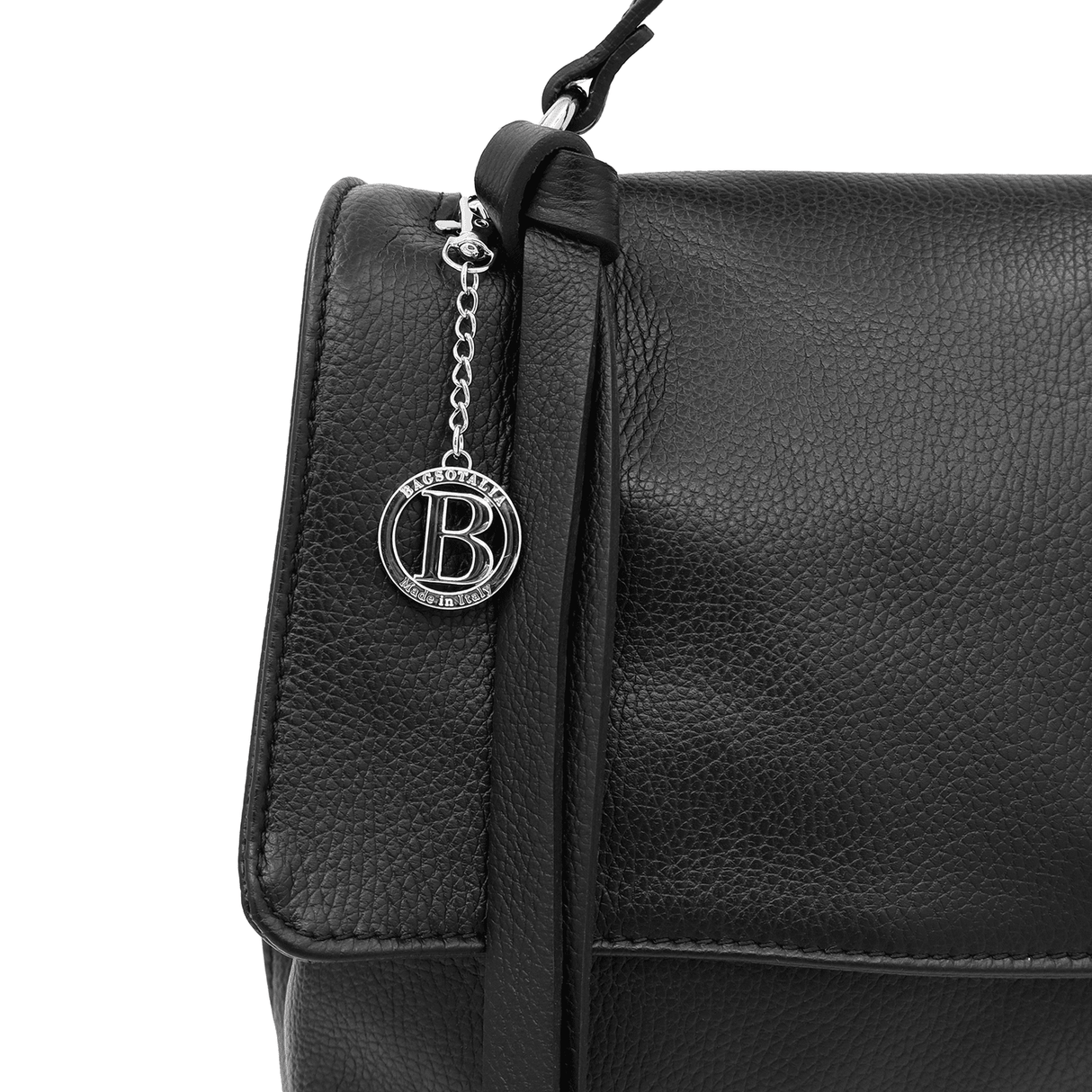 Női válltáska természetes bőrből Matera - fekete