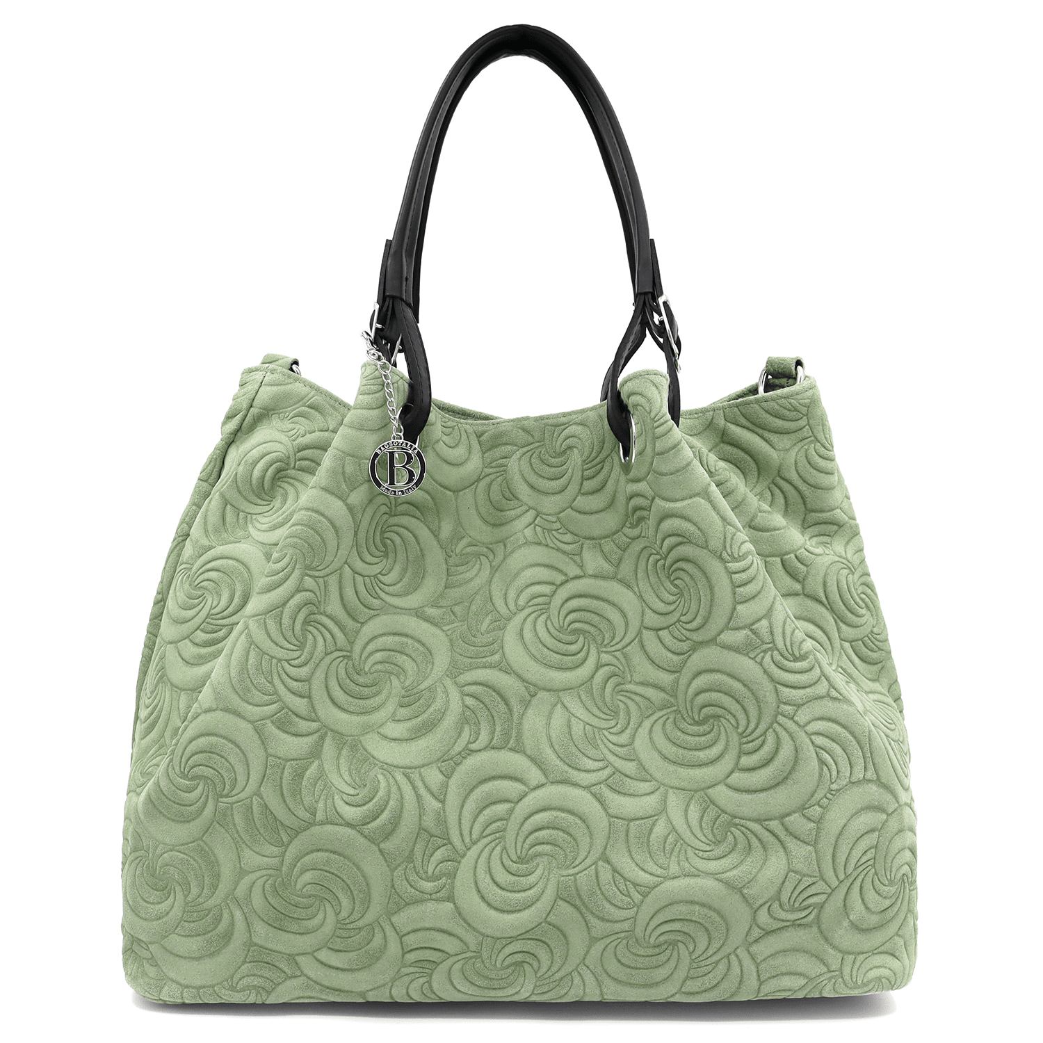 Nagy női táska természetes velúrból Rosie - zöld