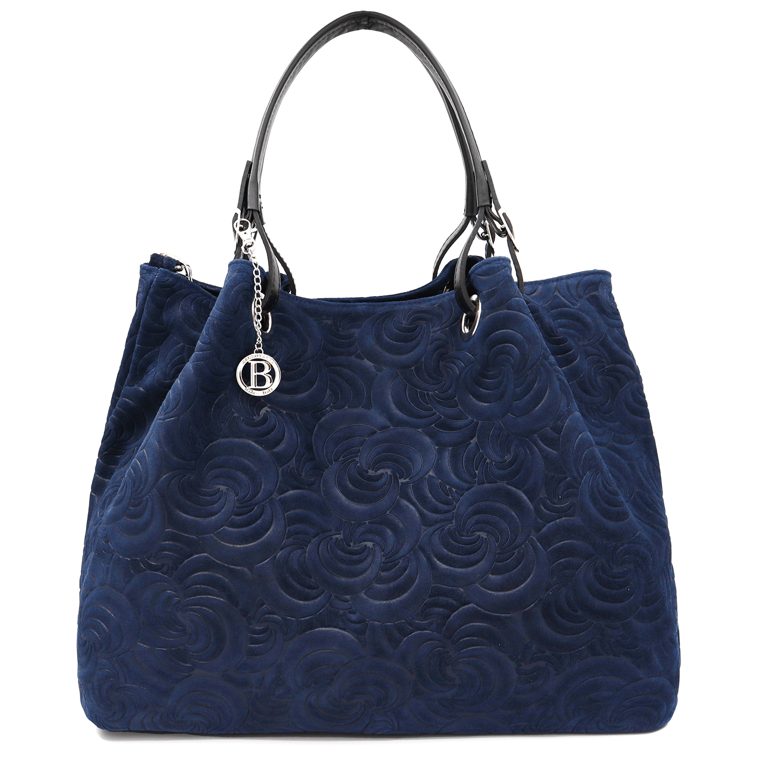 Nagy női táska természetes velúrból Rosie - kék