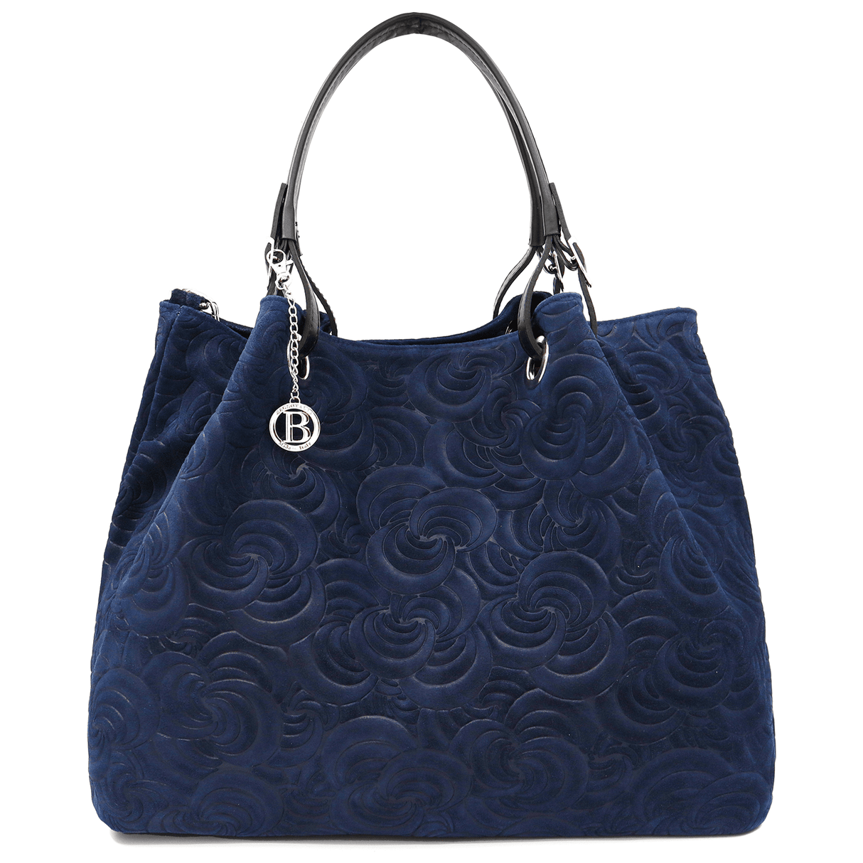 Nagy női táska természetes velúrból Rosie - kék