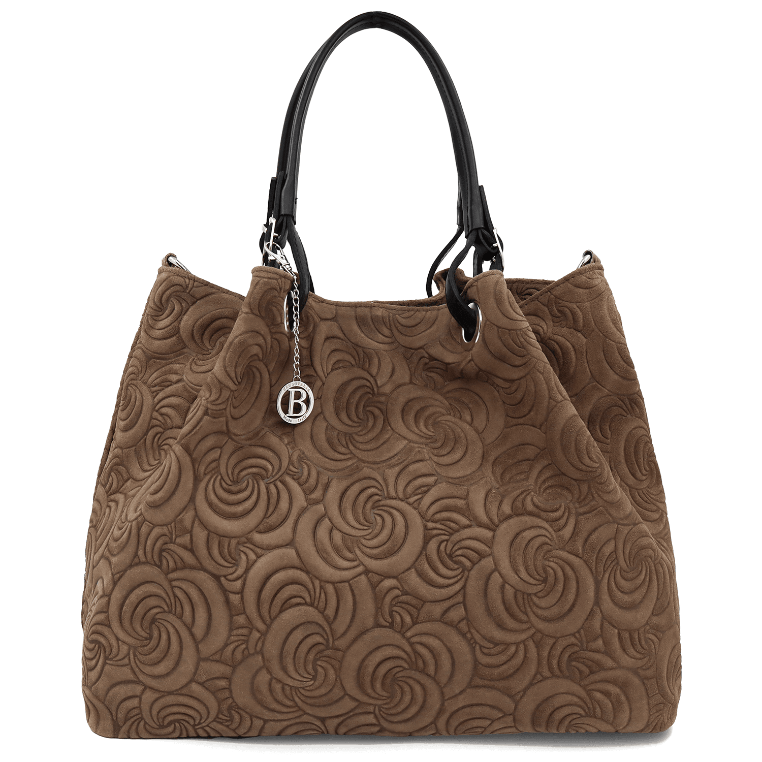 Nagy női táska természetes velúrból Rosie - barna