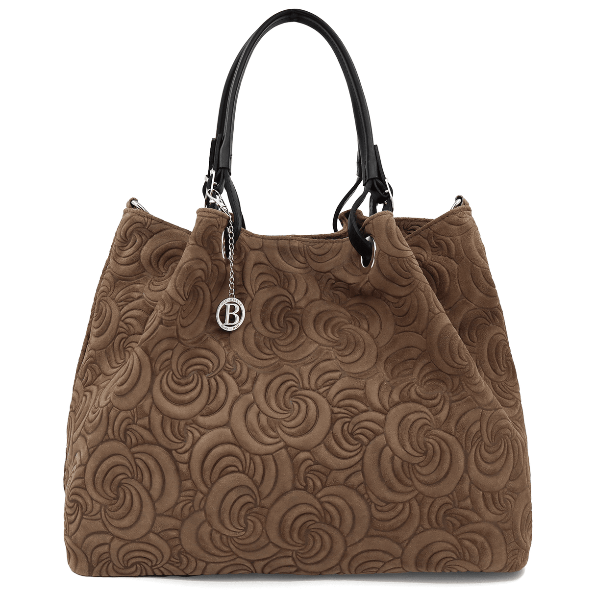 Nagy női táska természetes velúrból Rosie - barna