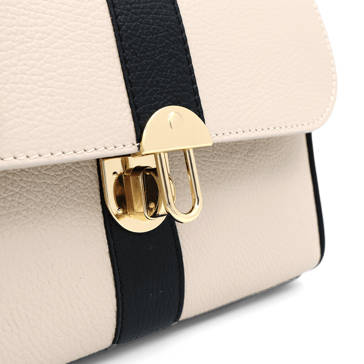 Női táska természetes bőrből Miriam - bézs/fekete