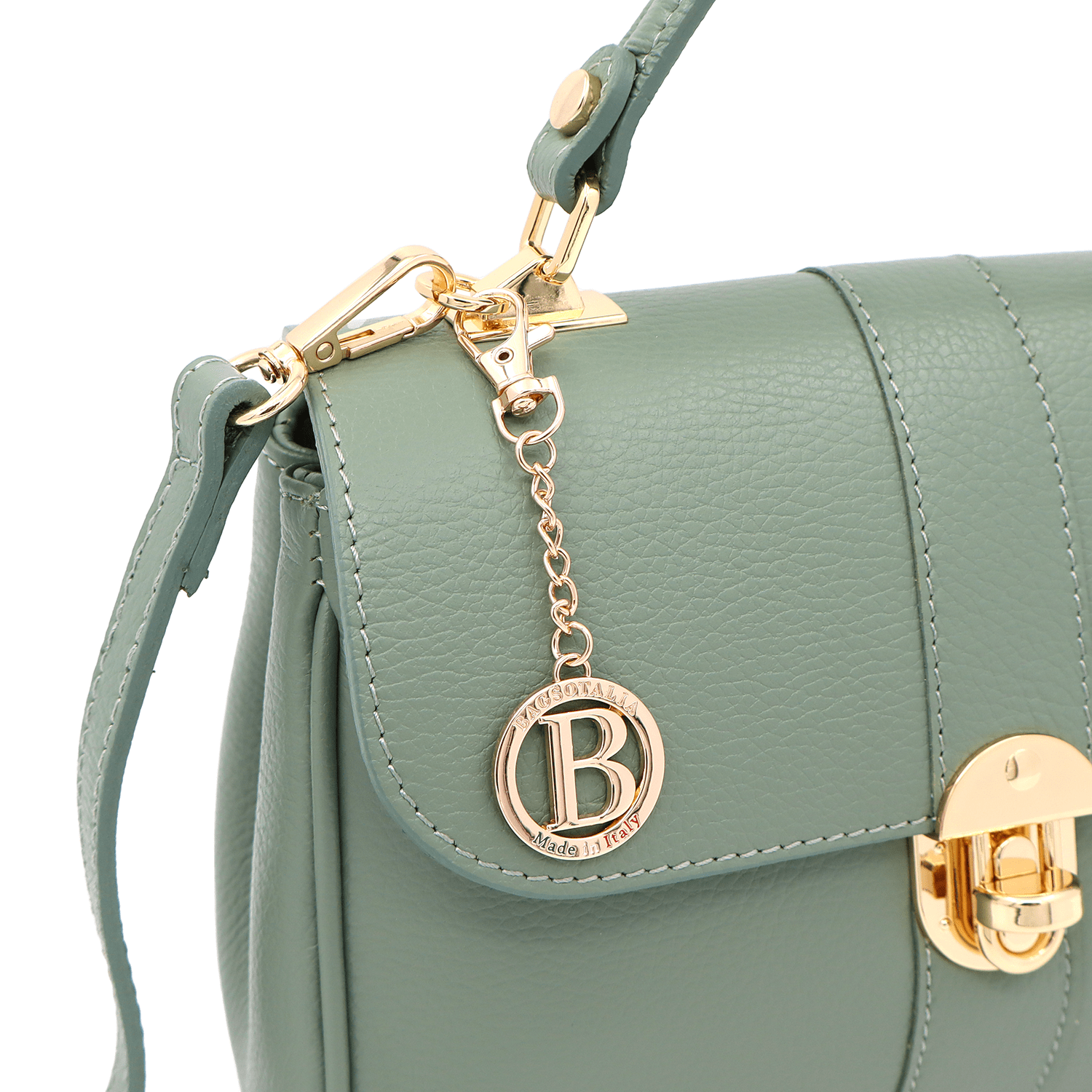 Női táska természetes bőrből Miriam - zöld