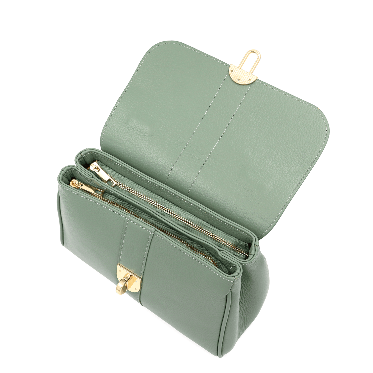 Női táska természetes bőrből Miriam - zöld