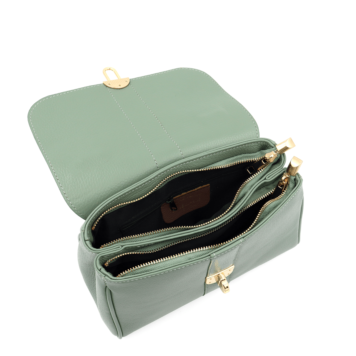 Női táska természetes bőrből Miriam - zöld