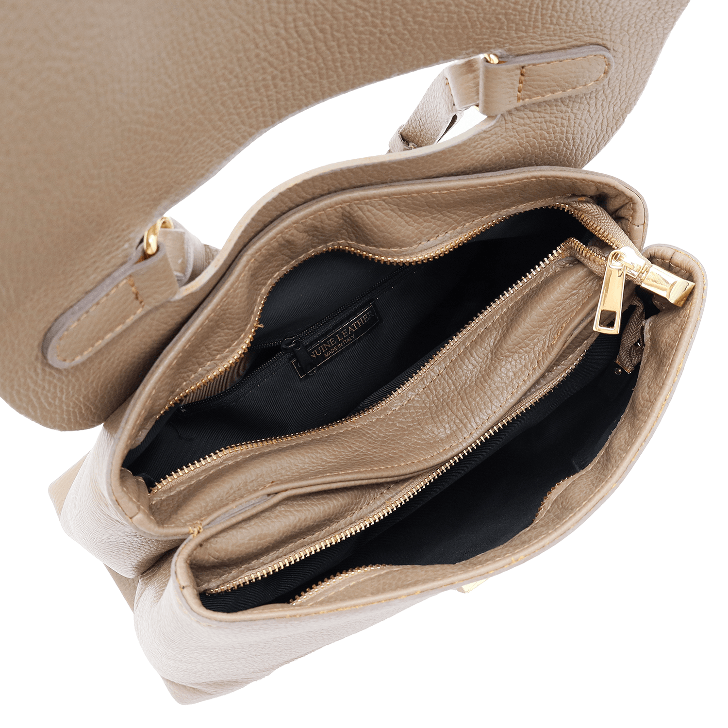 Női táska természetes bőrből Viola - világosbarna