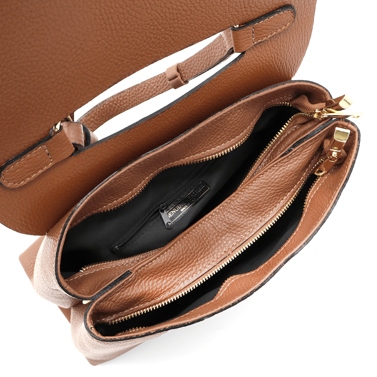 Női táska természetes bőrből Viola - cseréptetőbarna