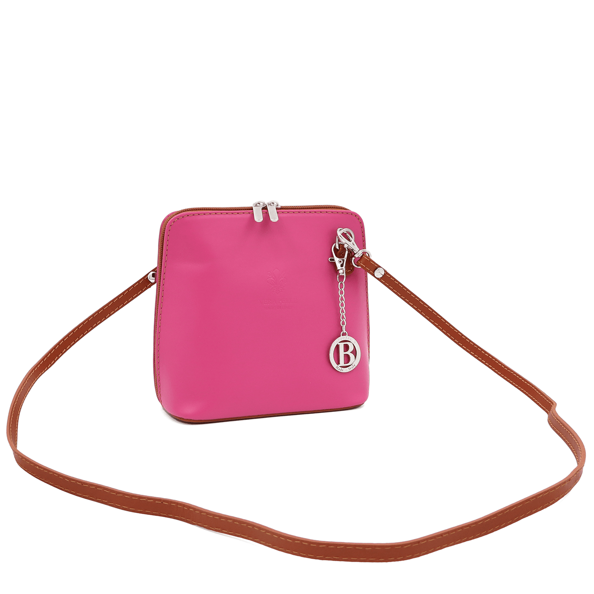 Természetes bőr válltáska - fukszia